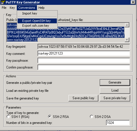 filezilla ssh key